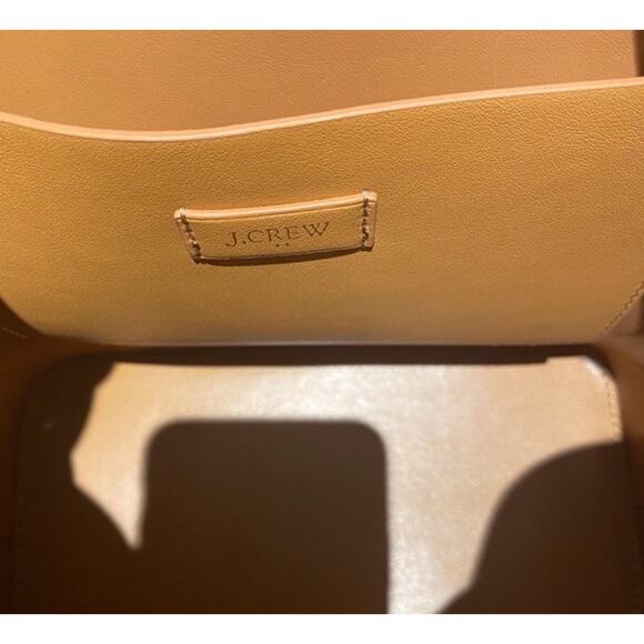 J. Crew Factory Drawstring bucket bag Vegan Leather Shoulder Tote Tan Brown - Picture 2 of 2